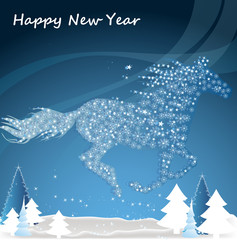 Horse. Happy new year and Merry Christmas 2014