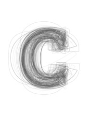 Sketchy alphabet lowercase letter "c"