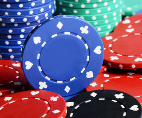 Casino chips as a background