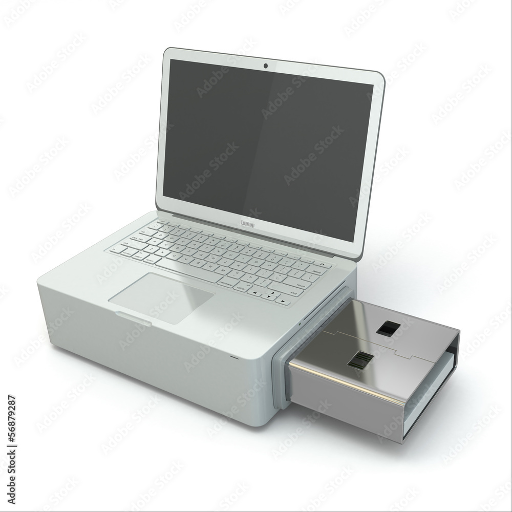 Poster USB disk system recovery. Concept image.