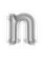 Sketchy alphabet lowercase letter "n"