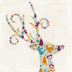 Rentier aus weihnachtlichen Symbolen