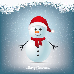 Fototapeta premium snowman winter snowy landscape