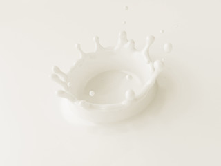 3d rendered illustration of a milk splash