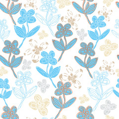 Seamless pattern with flowers