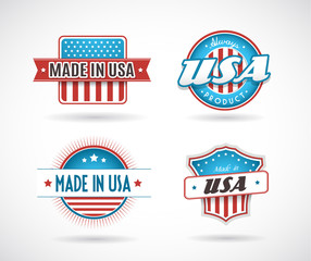 Set of four Made in USA labels.