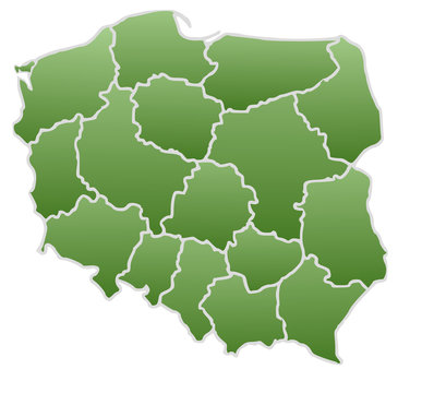 Fototapeta Map of Poland green