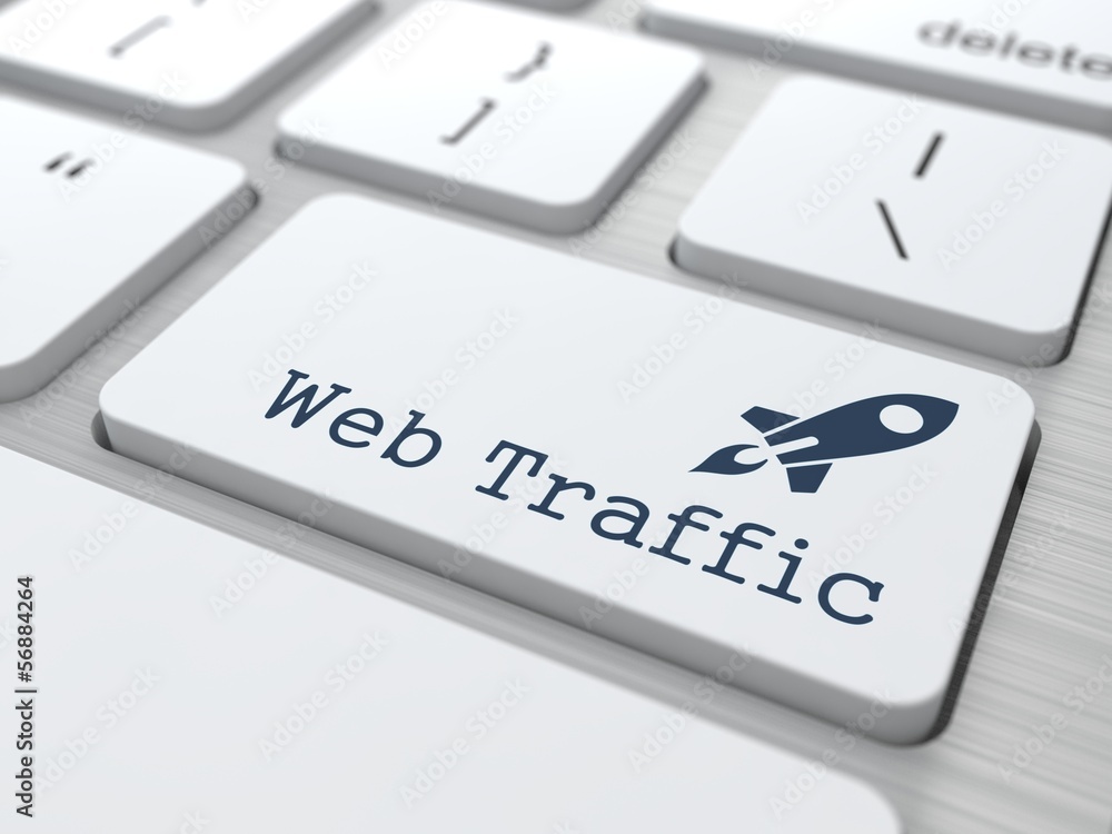 Poster keyboard with web traffic button.