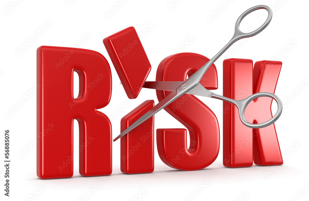 Poster risk and scissors (clipping path included)