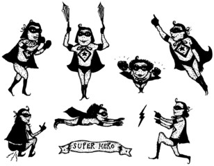 Superhero Girl Character Set