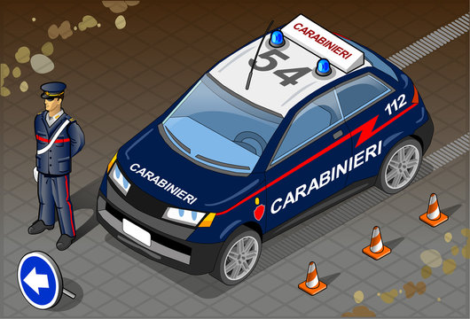 Isometric Italian Carabinieri Police Car