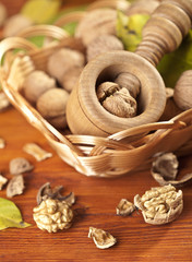 walnuts with nutcracker