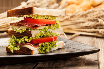 Ham and cheese sandwiches