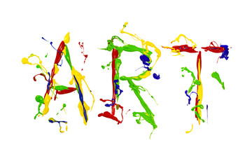 Multicolor paint painted word art