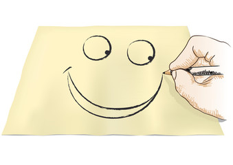 mano che disegna un sorriso © robodread