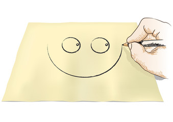 mano che disegna un sorriso © robodread