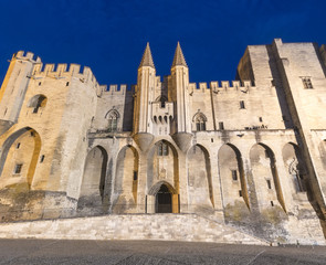 Fototapeta na wymiar Avignon, Pałacu Papieskiego w nocy