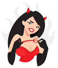 Sexy devil girl cartoon character