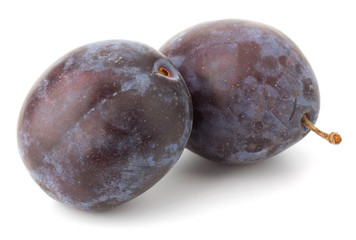 Plums isolated on white background