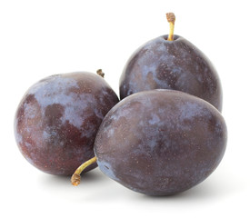 Plums isolated on white background