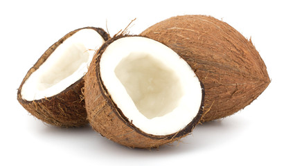 Coconuts isolated on white background