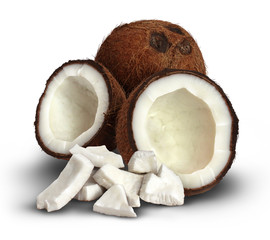 Coconut On A White Background