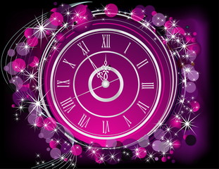 Happy New Year  background silver and violet