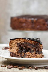 Piece of chocolate cake