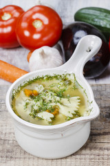Chicken soup with vegetables