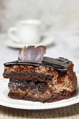 Piece of chocolate cake