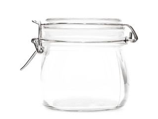closed empty glass jar