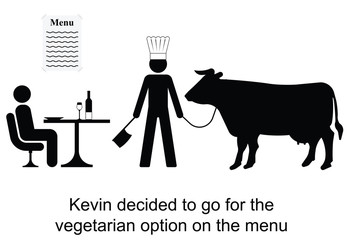 Kevin decided to opt for the vegetarian menu