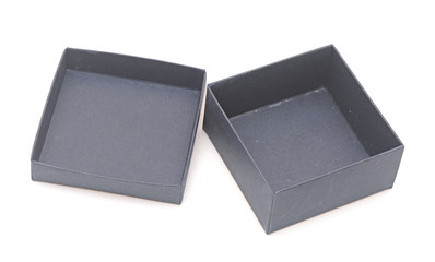 open blue gift box on white background