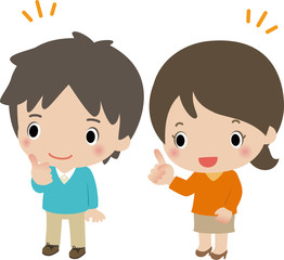 笑顔の若い夫婦