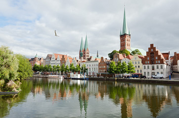 Fototapeta premium Skyline of Lubeck city
