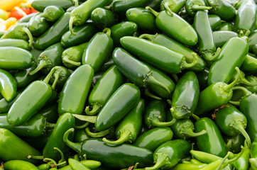 Jalapeno hot peppers at the market