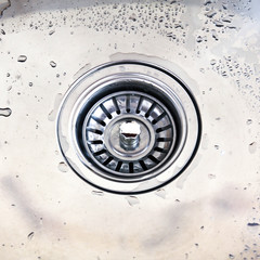 A kitchen sink with drops