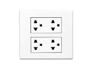 Thailand electrical outlet isolated on white background.