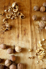 Walnuts on the old board