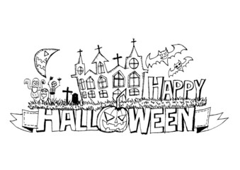 Happy Halloween theme and halloween background pumpkin ghost