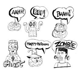 Happy Halloween theme and halloween background pumpkin ghost