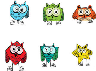 Cartoon animals and owls in Jaidee Family Style