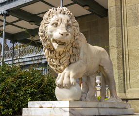 Lion marble sculpture