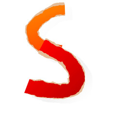 Vector font. Colored ABC. Letter S.