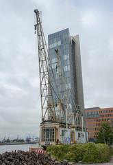 old cranes docklands port of hamburg