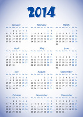 simple editable vector calendar 2014