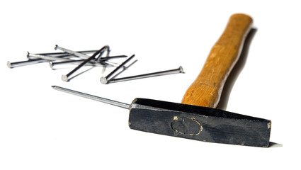 hammer with nails