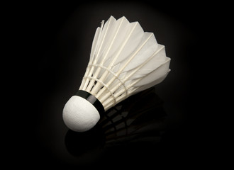 Badminton on black background.