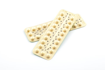 Two strips of contraceptive pills