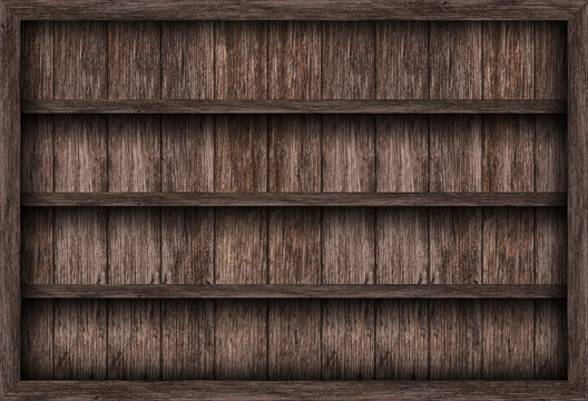Blank wooden bookshelf 